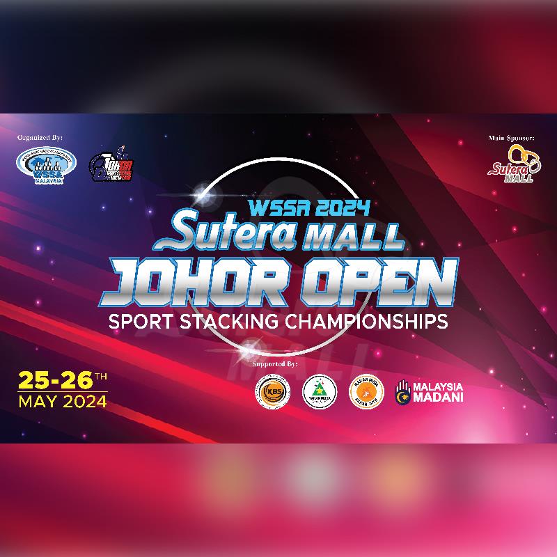 <div class='event-date'>25 May 2024 to 26 May 2024</div><div class='event-title'><h4>WSSA 2024 Sutera Mall Johor Open Sport Stacking Championships</h4></div>