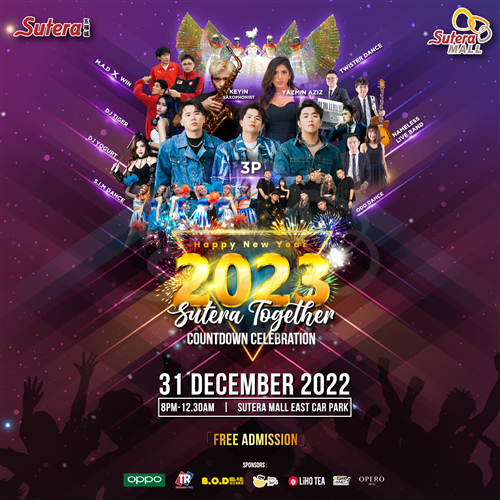 <div class='event-date'>31 Dec 2022 to 01 Jan 2023</div><div class='event-title'><h4>Sutera Together Countdown Celebration 2023</h4></div>